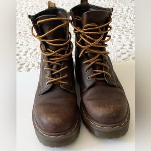 Doc martins. Genuine brown leather made in England.  Size 5
